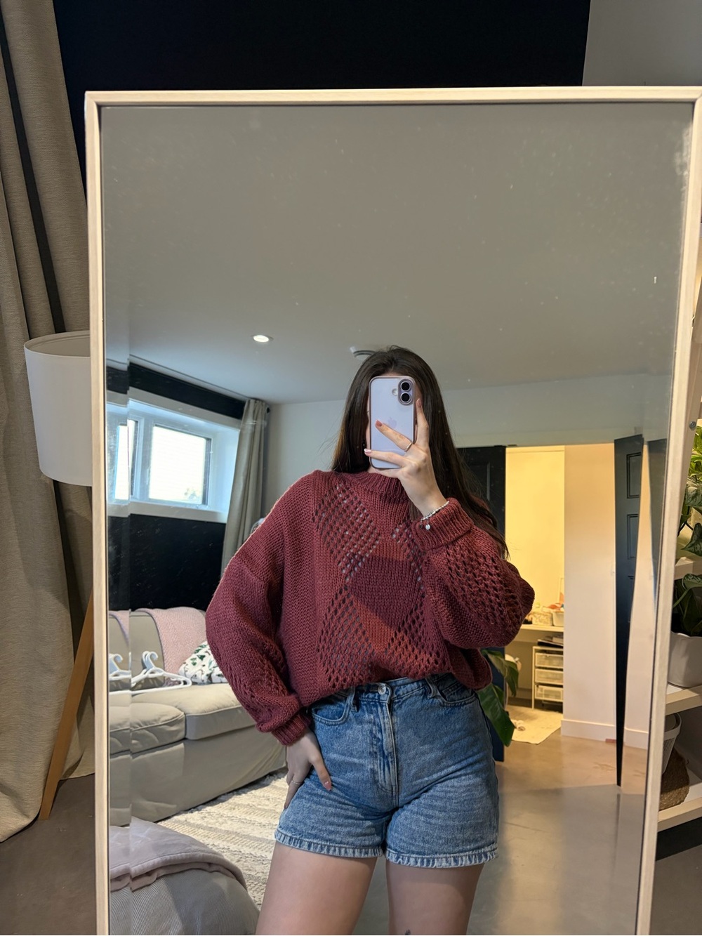 Women's Burgundy Knit Pullover Sweater